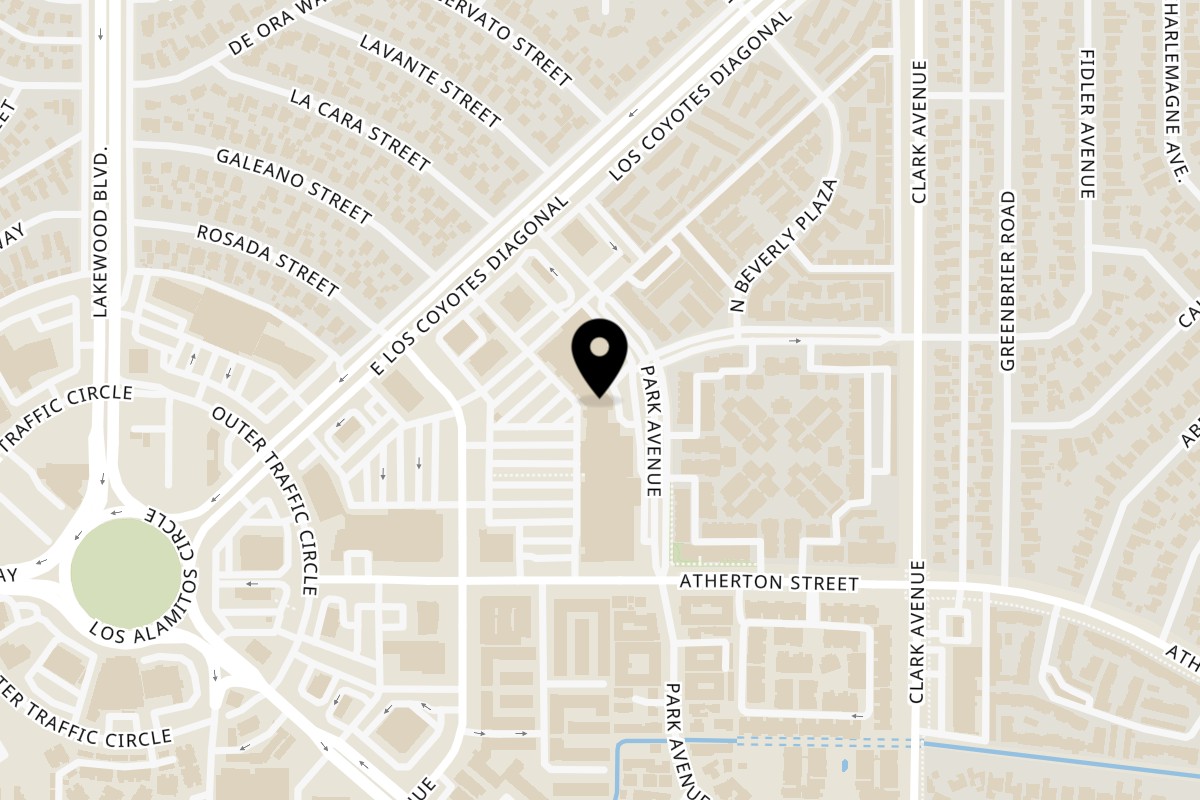 Map showing the location of Dirt Dog Long Beach on 1950 Ximeno Ave in Long Beach