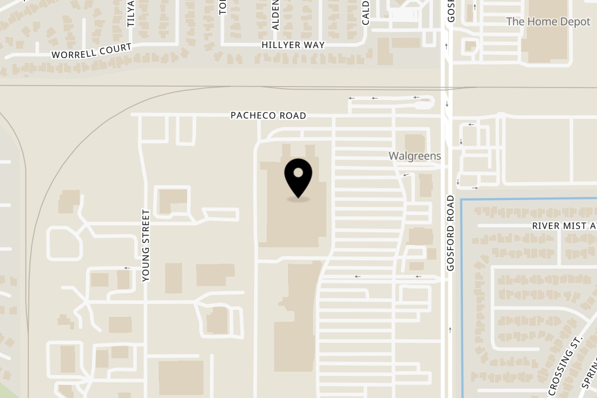 Map showing the location of Dirt Dog Gosford on 5075 Gosford Rd in Bakersfield